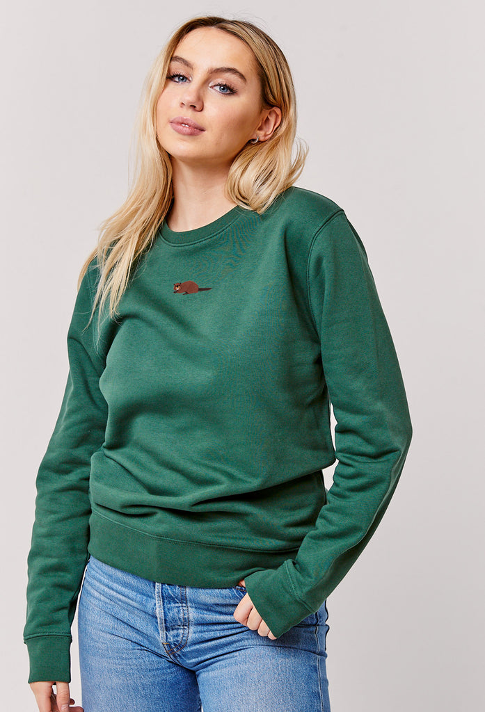 Beaver Embroidered Organic Sustainable Sweatshirt Jumper Big Wild Thought