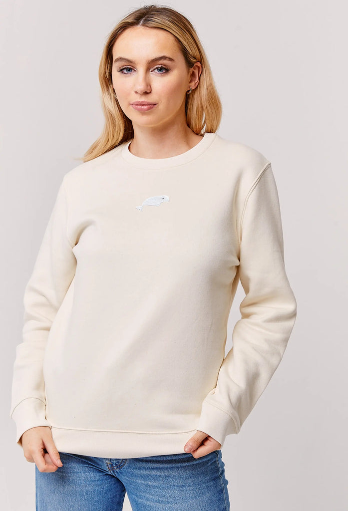 Beluga Embroidered Organic Sustainable Sweatshirt Jumper Big Wild Thought