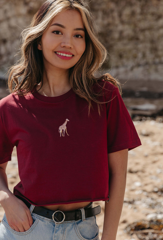 giraffe womens cropped t-shirt Big Wild Thought