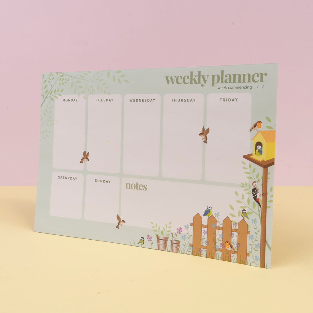 a4 garden birds animal weekly planner pad Big Wild Thought