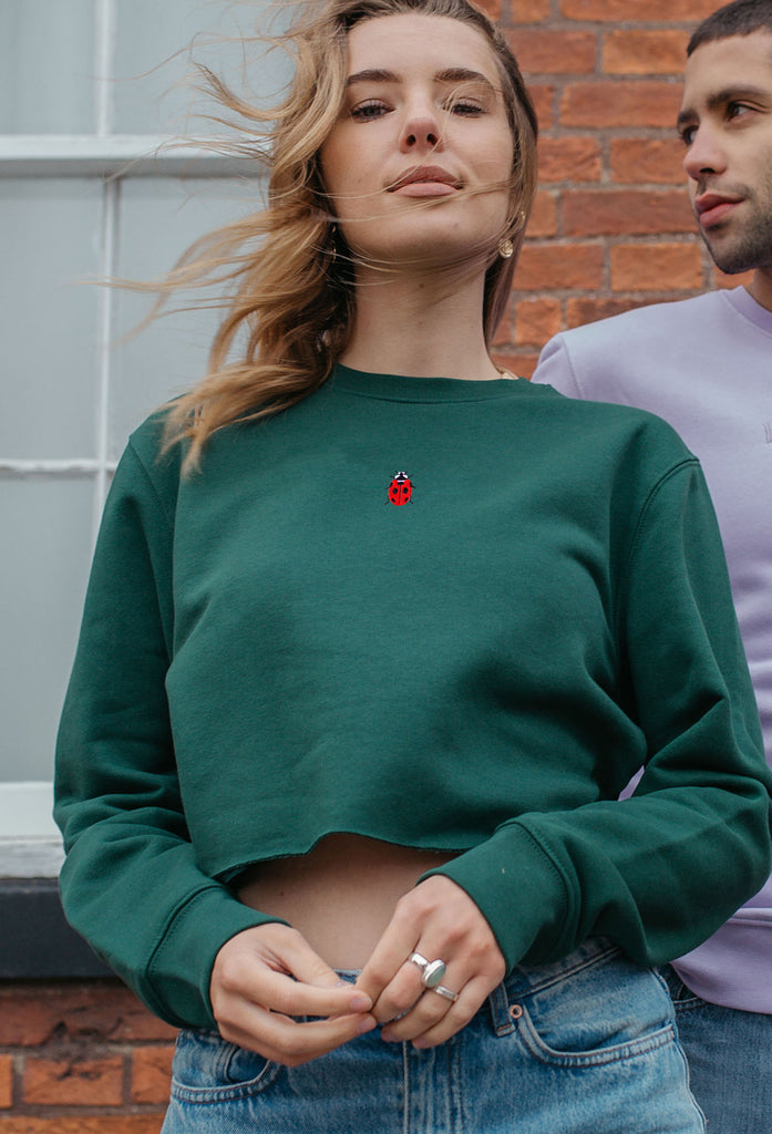 ladybird womens cropped sweatshirt Big Wild Thought