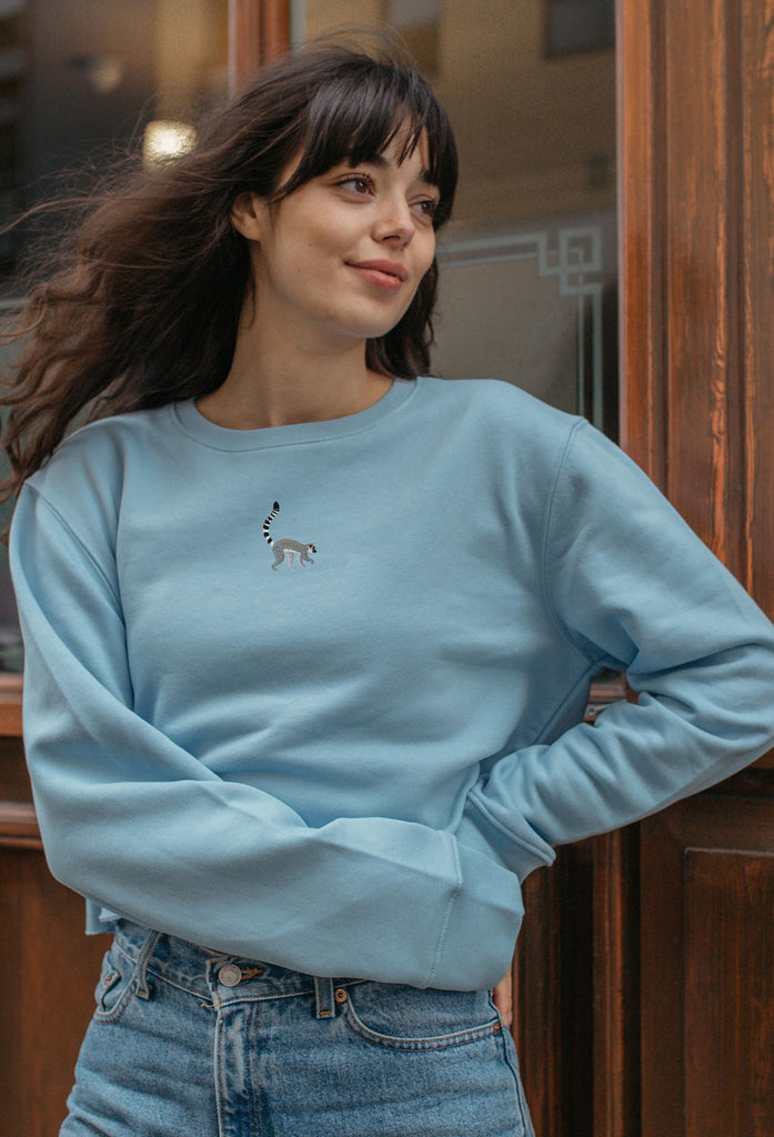 lemur womens cropped sweatshirt Big Wild Thought