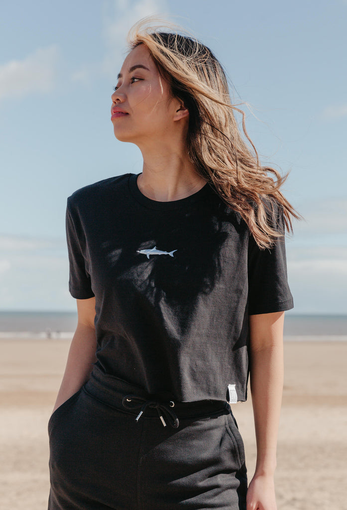 mako shark womens cropped t-shirt Big Wild Thought