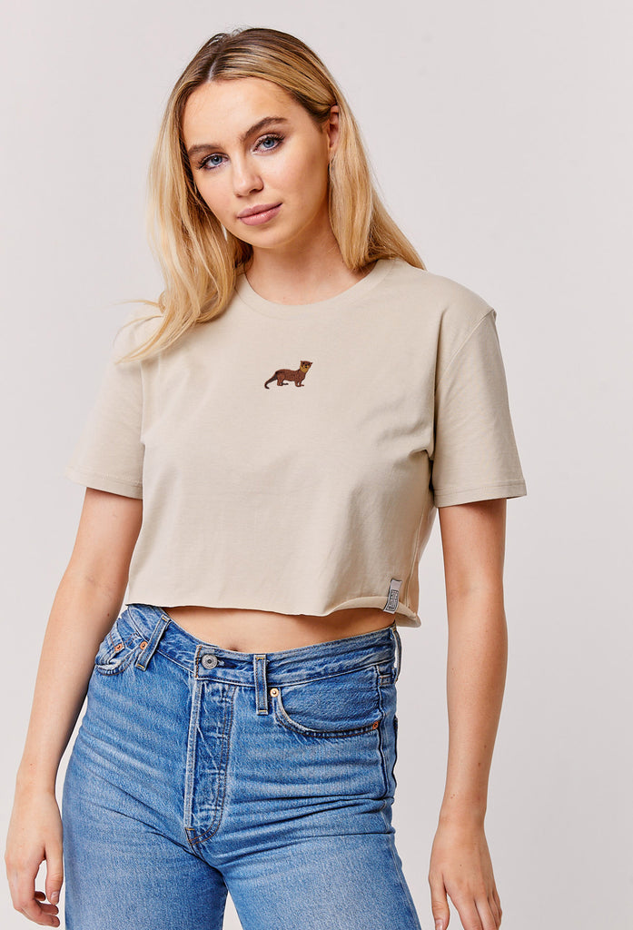 otter womens cropped t-shirt Big Wild Thought