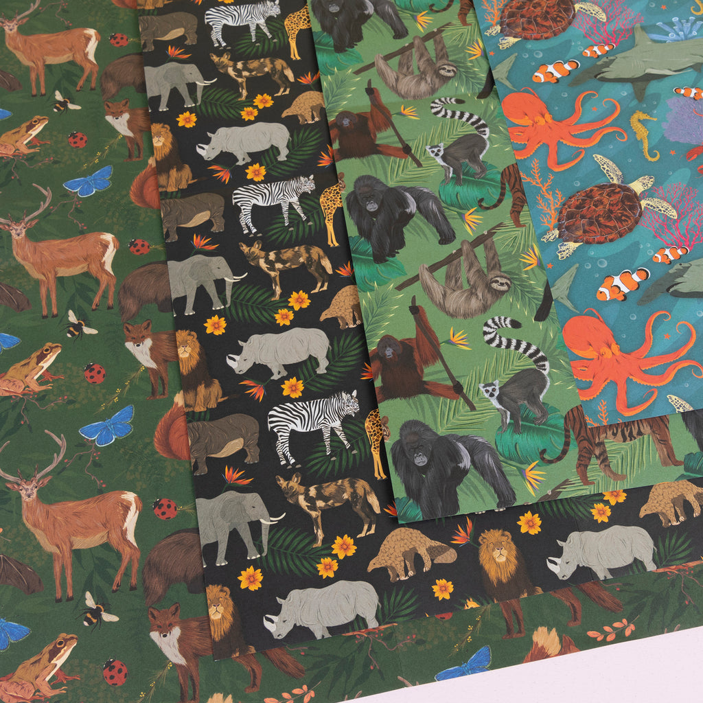 rainforest animal wrapping paper 2 pack Big Wild Thought