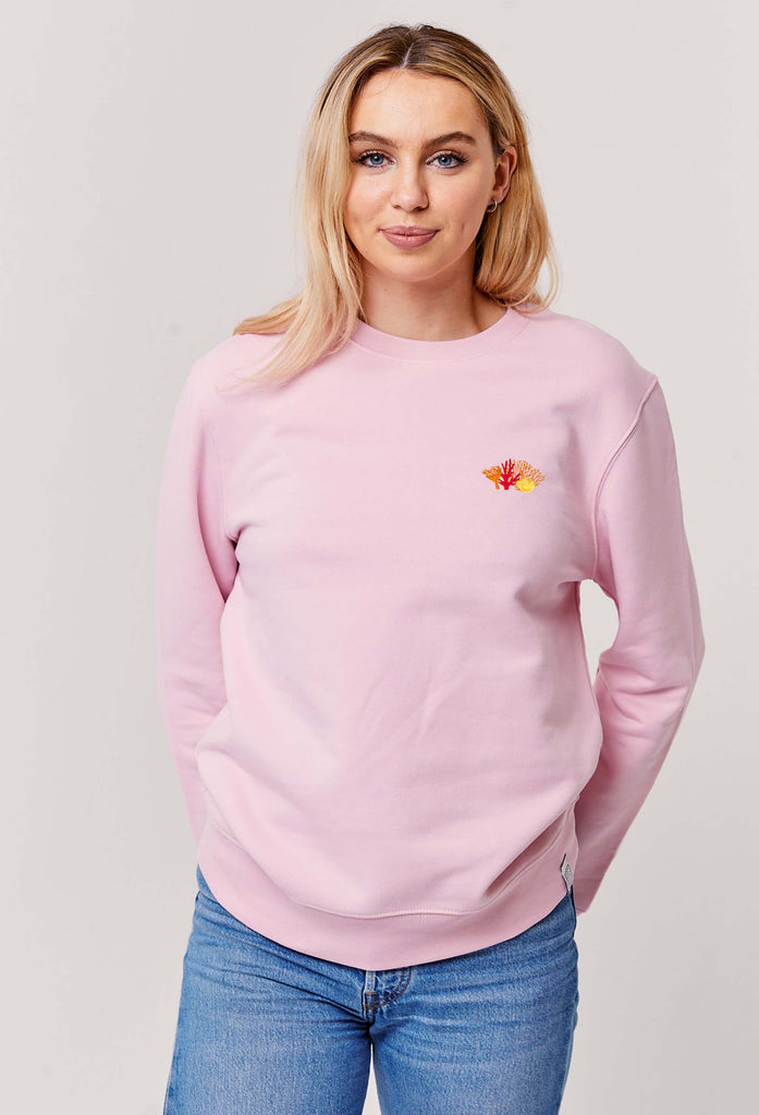 Coral Reef Embroidered Organic Sustainable Sweatshirt Jumper Big Wild Thought