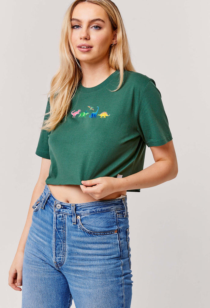 dinosaur cropped t-shirt Big Wild Thought