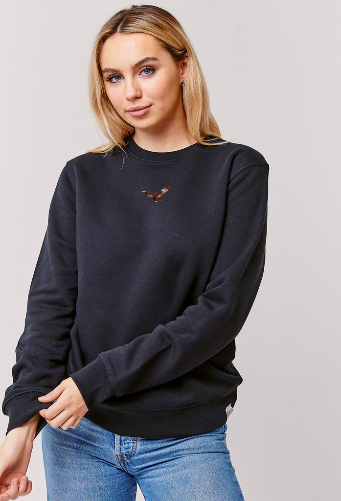 Eagle Embroidered Organic Sustainable Sweatshirt Jumper Big Wild Thought