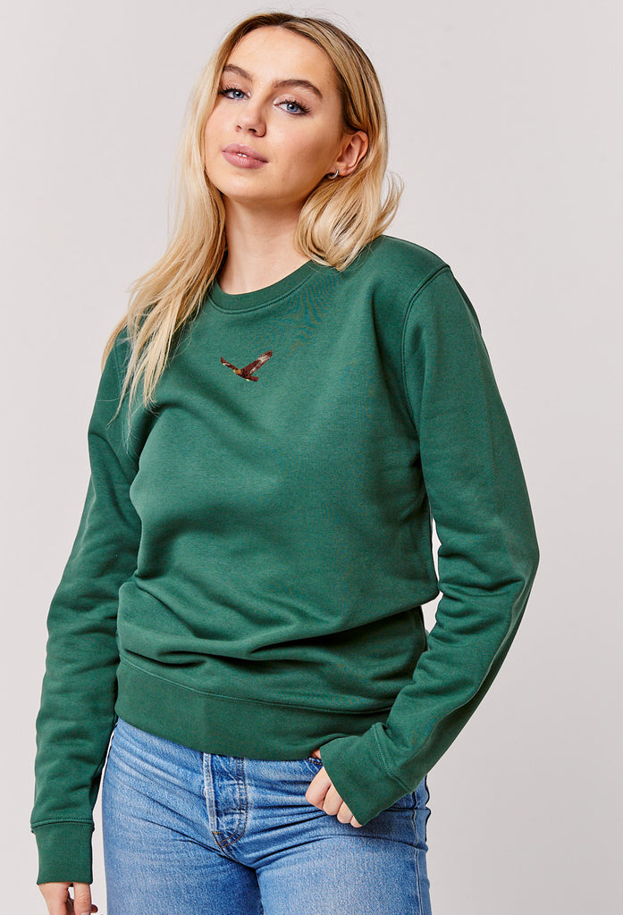 Eagle Embroidered Organic Sustainable Sweatshirt Jumper Big Wild Thought