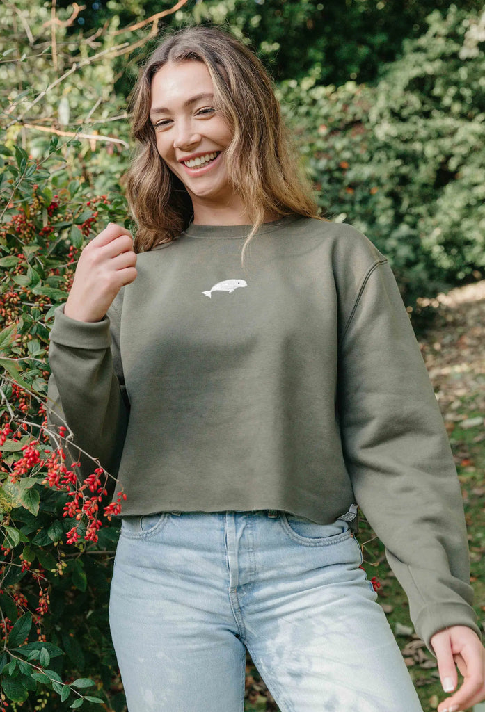 beluga womens cropped sweatshirt Big Wild Thought