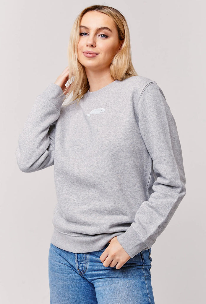 Beluga Embroidered Organic Sustainable Sweatshirt Jumper Big Wild Thought