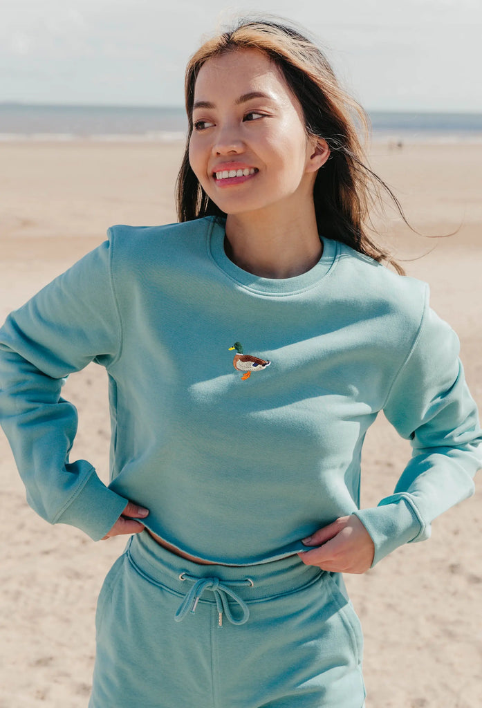 mallard duck womens cropped sweatshirt Big Wild Thought