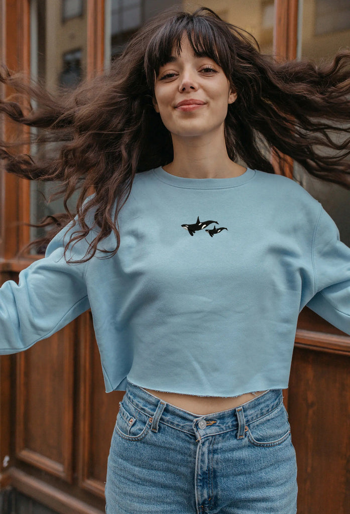 orca duo womens cropped sweatshirt Big Wild Thought
