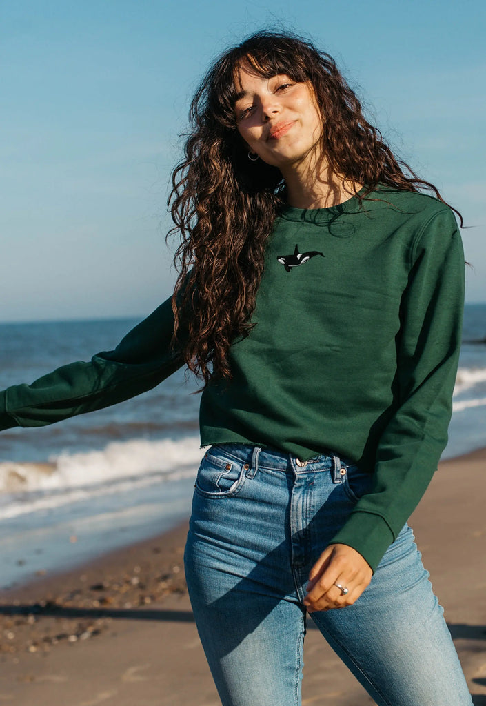orca womens cropped sweatshirt Big Wild Thought