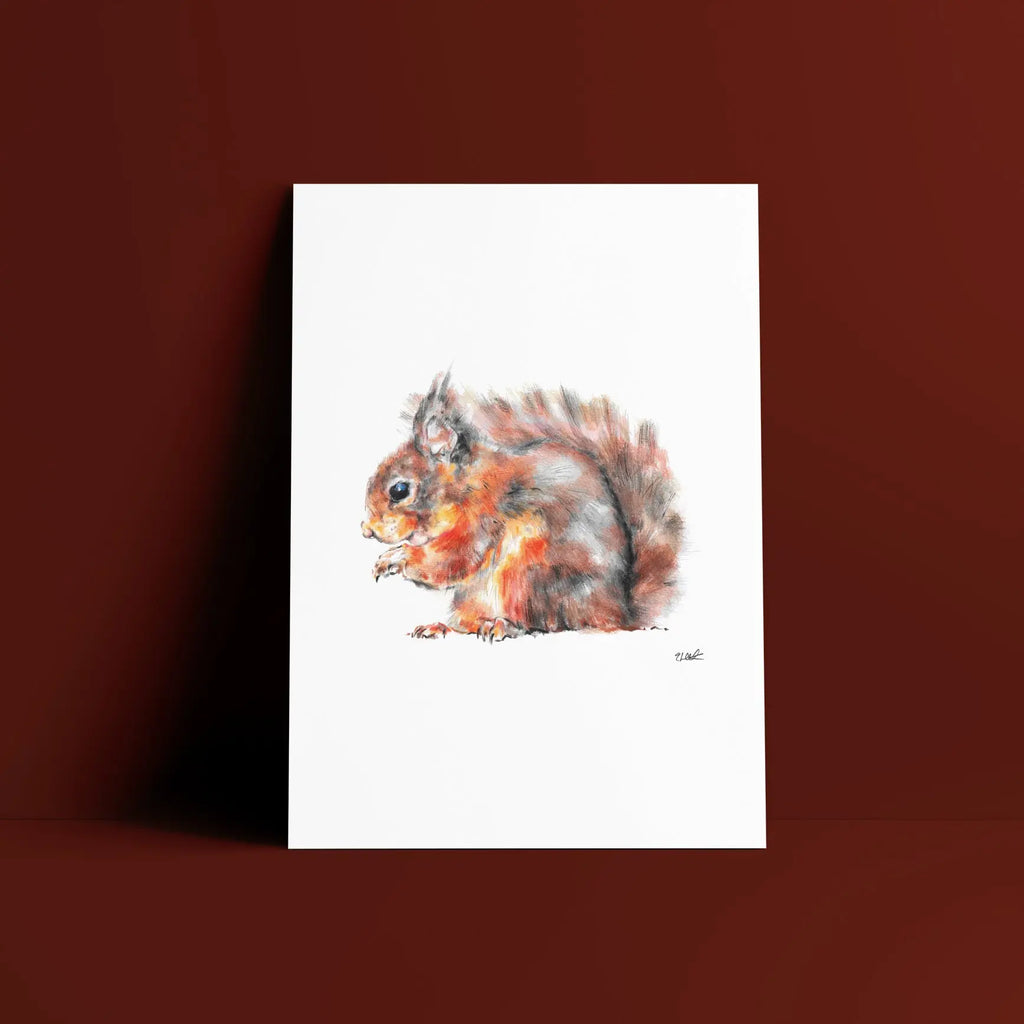 red squirrel a4 print Big Wild Thought