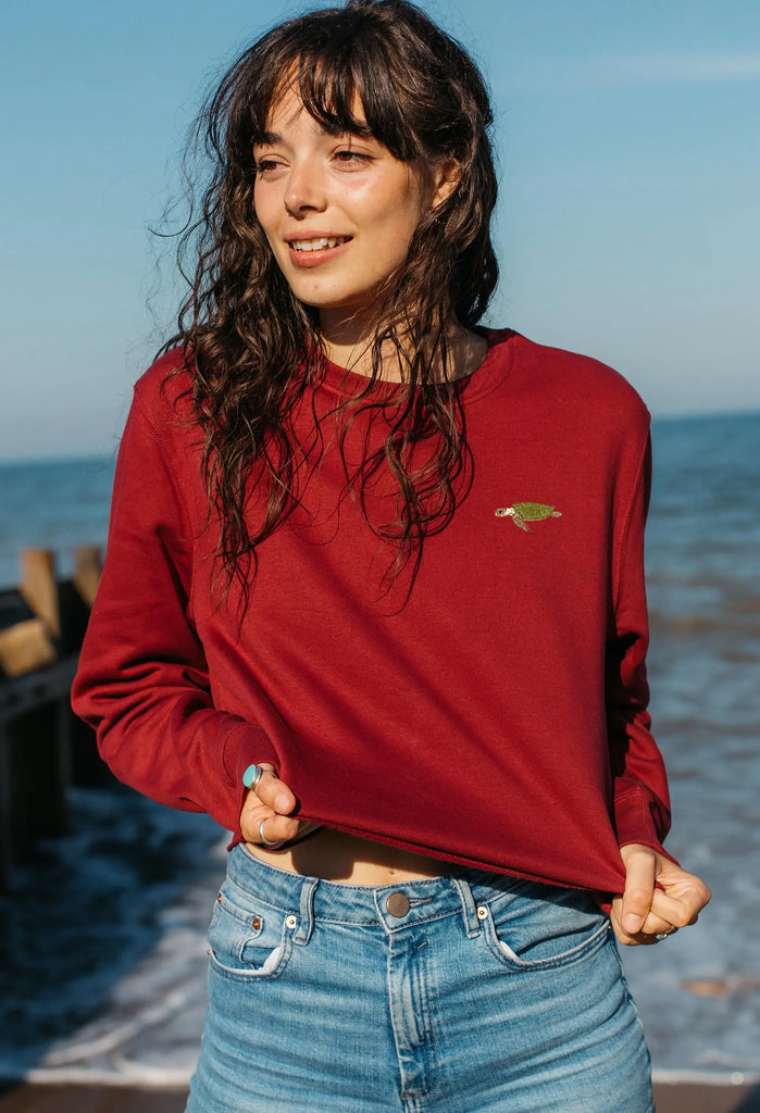 sea turtle womens cropped sweatshirt Big Wild Thought