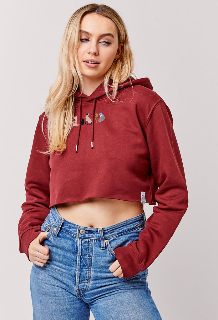 cats womens cropped hoodie Big Wild Thought