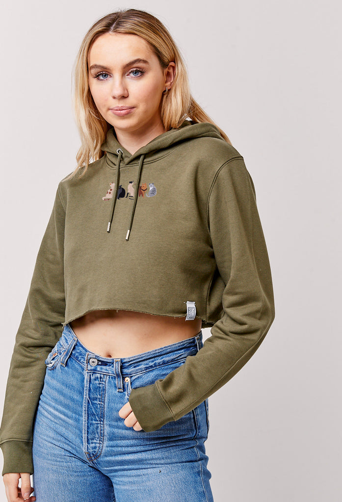 cats womens cropped hoodie Big Wild Thought
