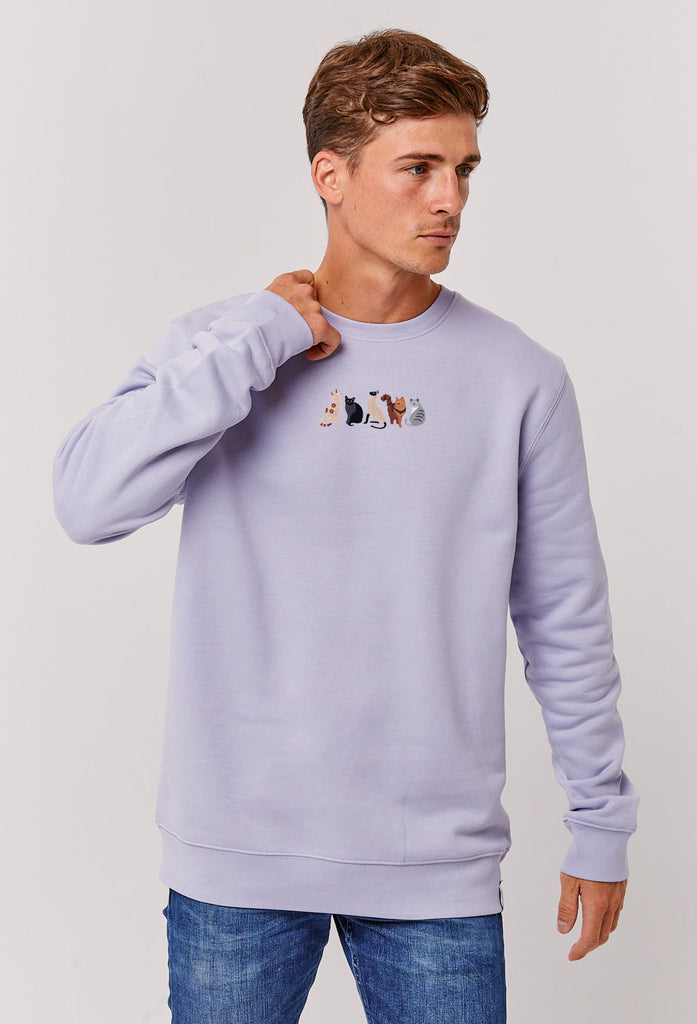 Cats Embroidered Organic Sustainable Sweatshirt Jumper Big Wild Thought