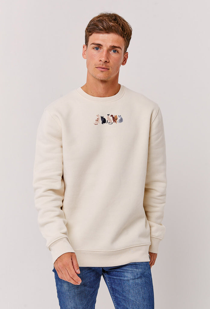 Cats Embroidered Organic Sustainable Sweatshirt Jumper Big Wild Thought