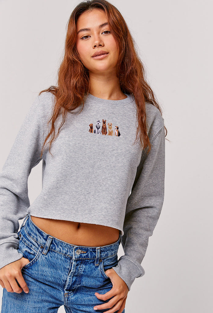 dogs womens cropped sweatshirt Big Wild Thought