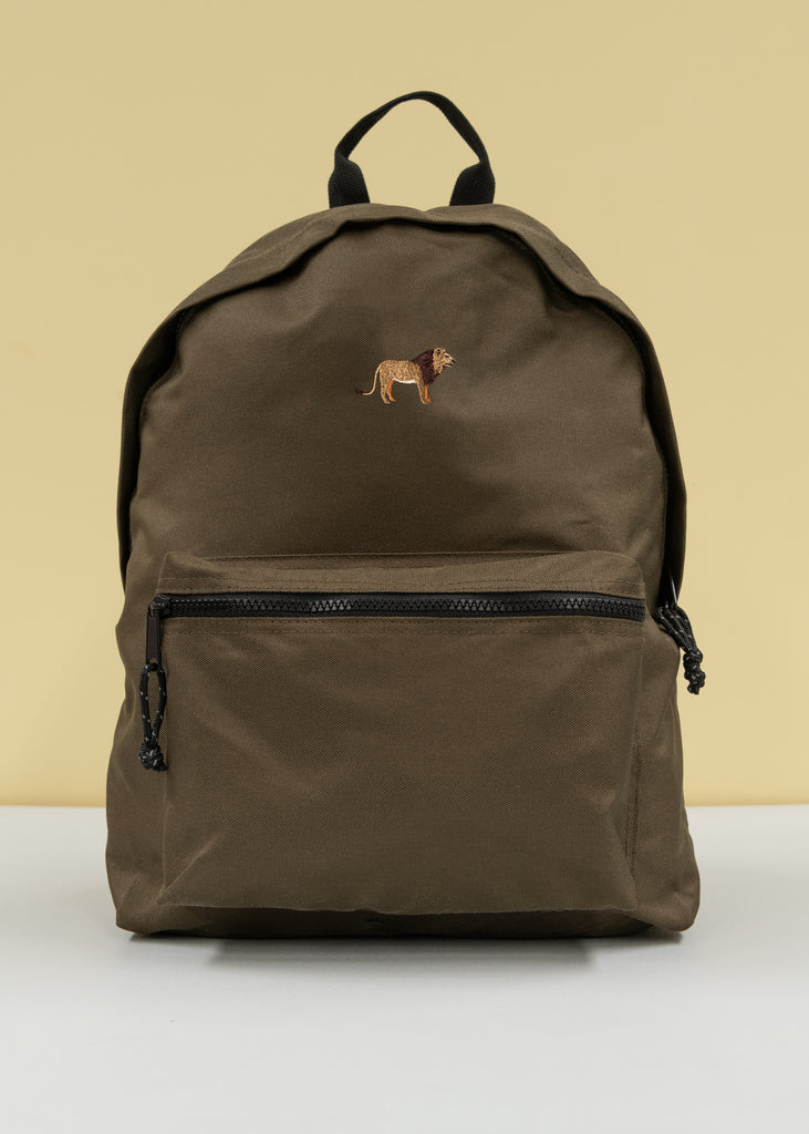 lion recycled backpack Big Wild Thought
