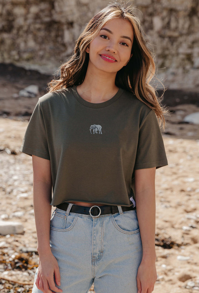 elephant womens cropped t-shirt Big Wild Thought
