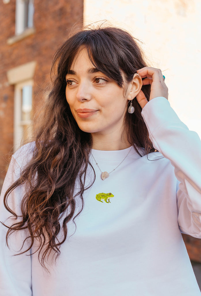 frog womens cropped sweatshirt Big Wild Thought