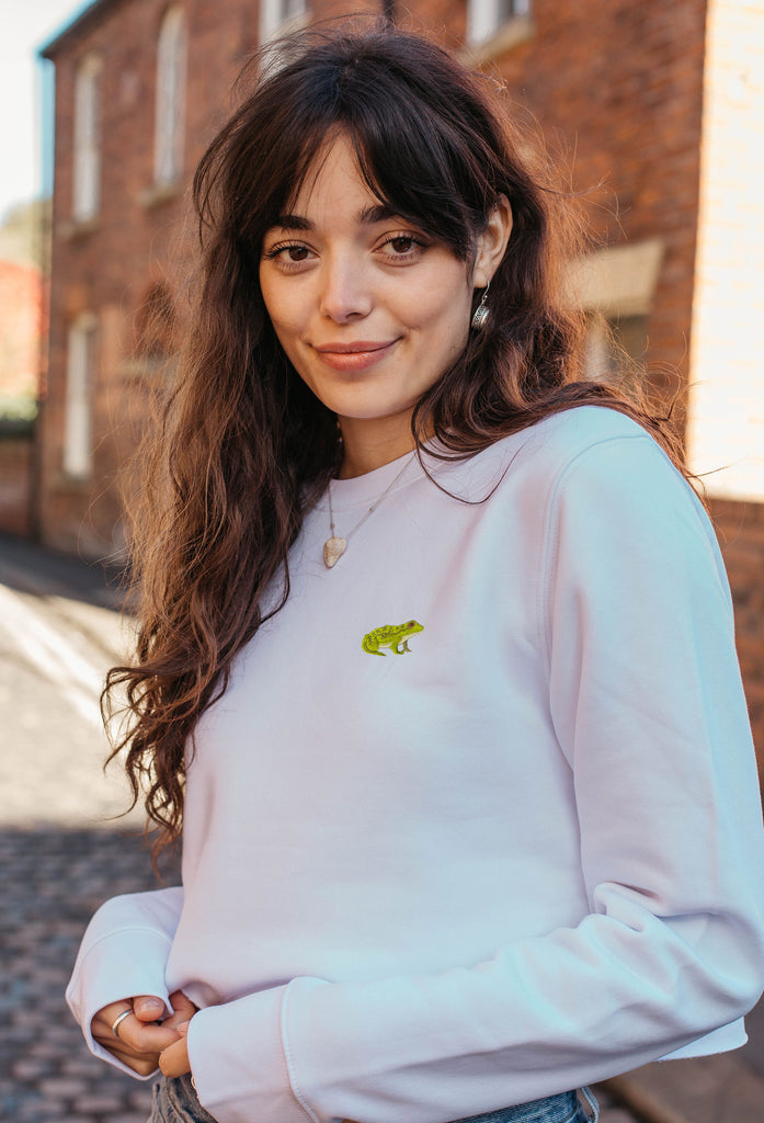 frog womens cropped sweatshirt Big Wild Thought