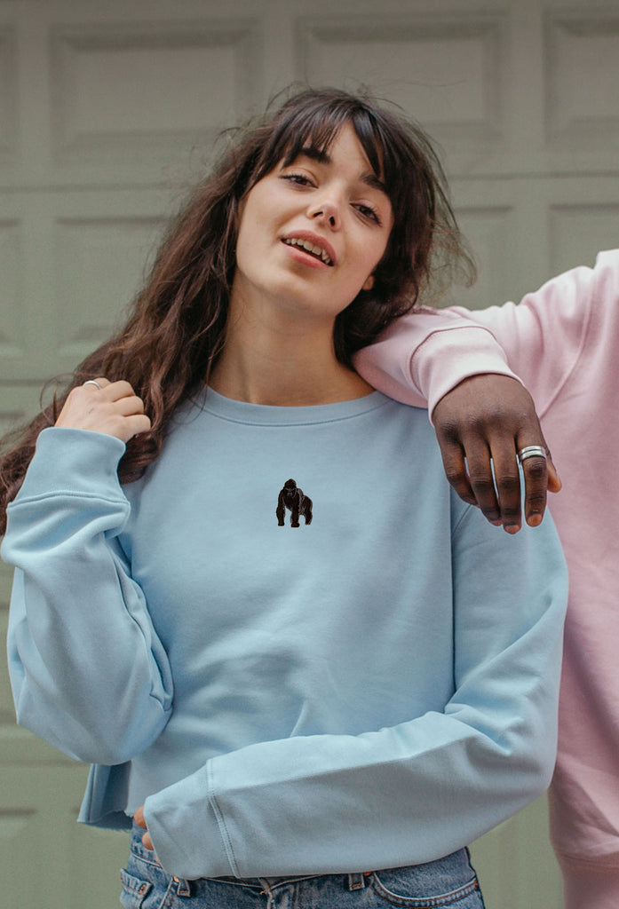 gorilla womens cropped sweatshirt Big Wild Thought
