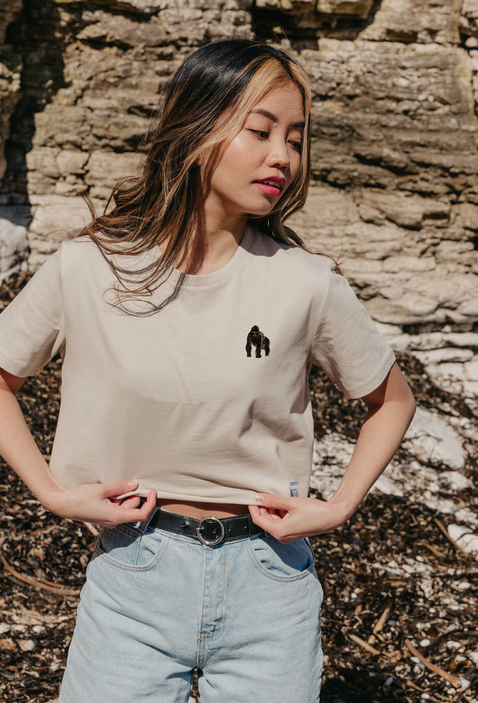 gorilla womens cropped t-shirt Big Wild Thought
