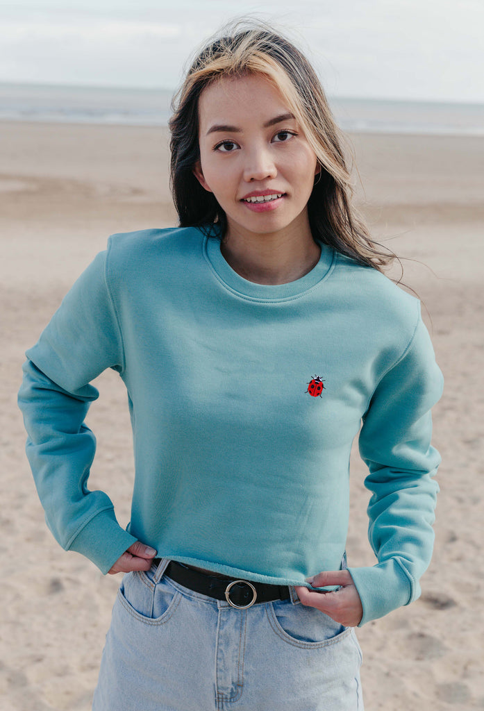 ladybird womens cropped sweatshirt Big Wild Thought