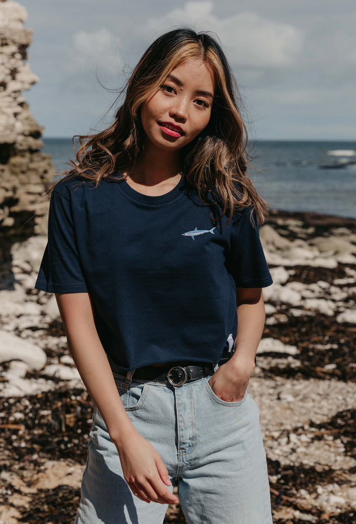 mako shark womens cropped t-shirt Big Wild Thought