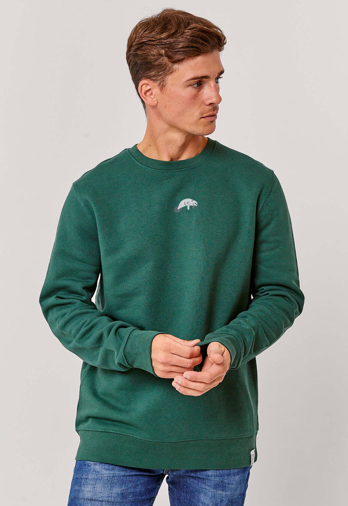 Manatee Unisex Embroidered Organic Sustainable Sweatshirt Jumper Big Wild Thought