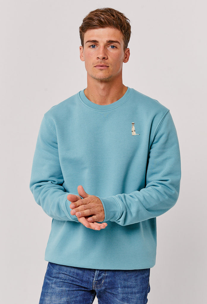 Meerkat Unisex Embroidered Organic Sustainable Sweatshirt Jumper Big Wild Thought