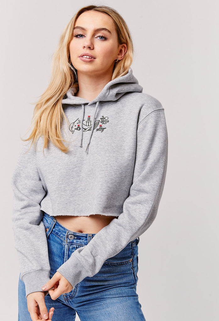 christmas ocean womens cropped hoodie Big Wild Thought