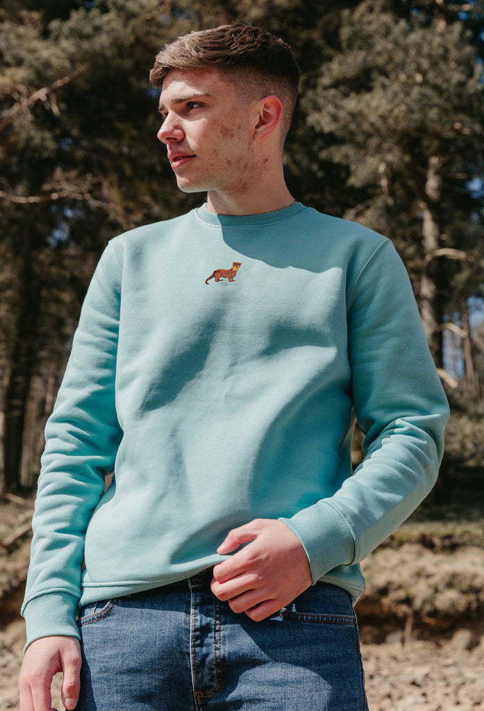 Otter Unisex Embroidered Organic Sustainable Sweatshirt Jumper Big Wild Thought