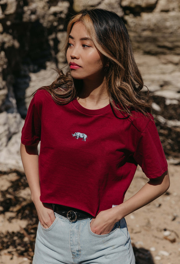 rhino womens cropped t-shirt Big Wild Thought