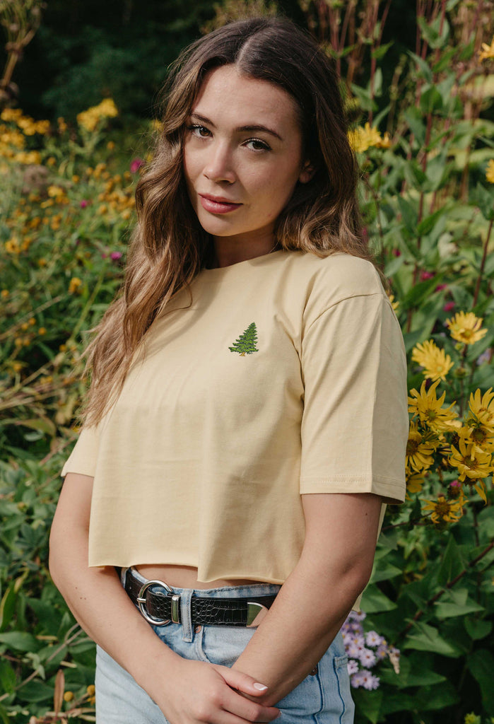 pine tree womens cropped t-shirt Big Wild Thought