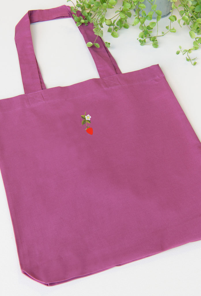 wild strawberry flower tote bag Big Wild Thought