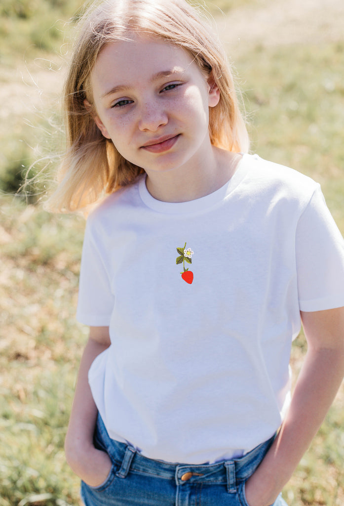 wild strawberry flower childrens t-shirt Big Wild Thought