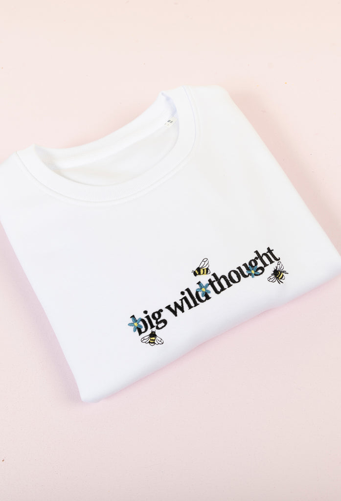 Bumblebee Logo Embroidered Organic Sustainable Sweatshirt Jumper Big Wild Thought