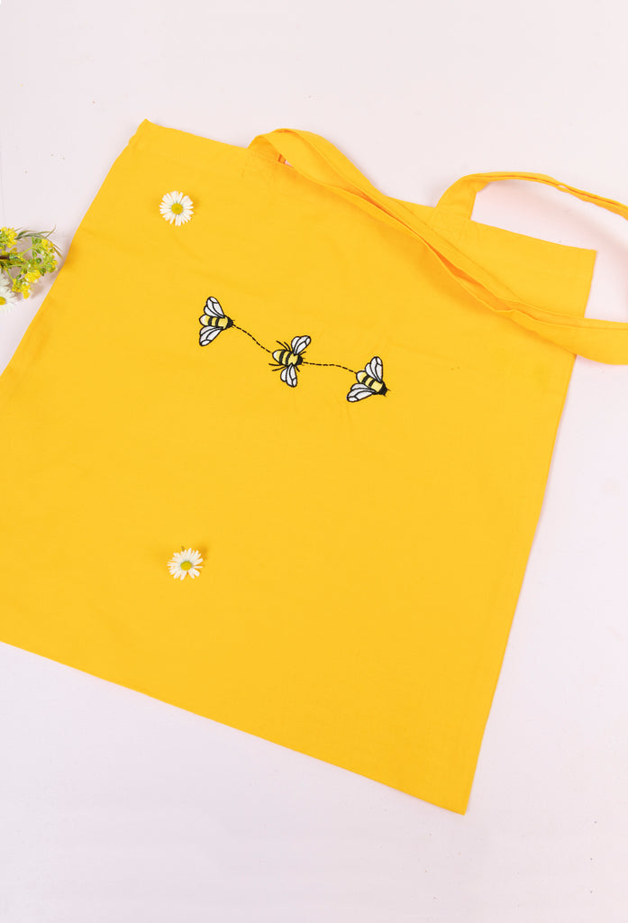 trio of bumblebees tote bag Big Wild Thought